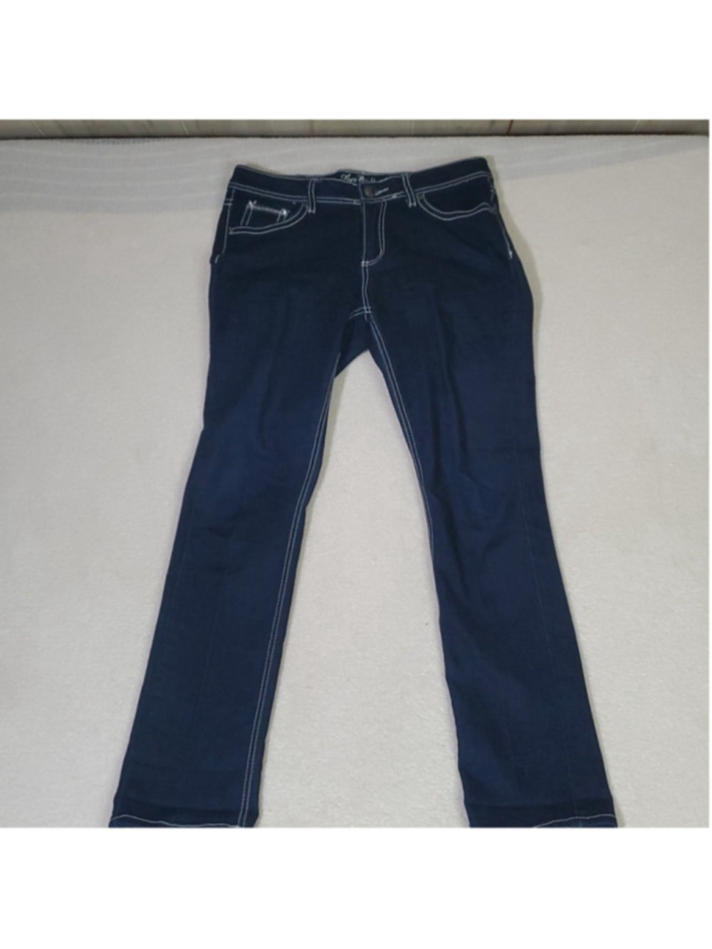 Love Nation Denim Jeans Women's Size 10 Long Embellished Pockets Dark Wash